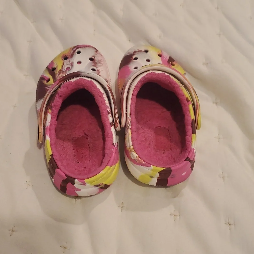 CROCS Pink and Yellow Sandals with Whimsical Design (31)